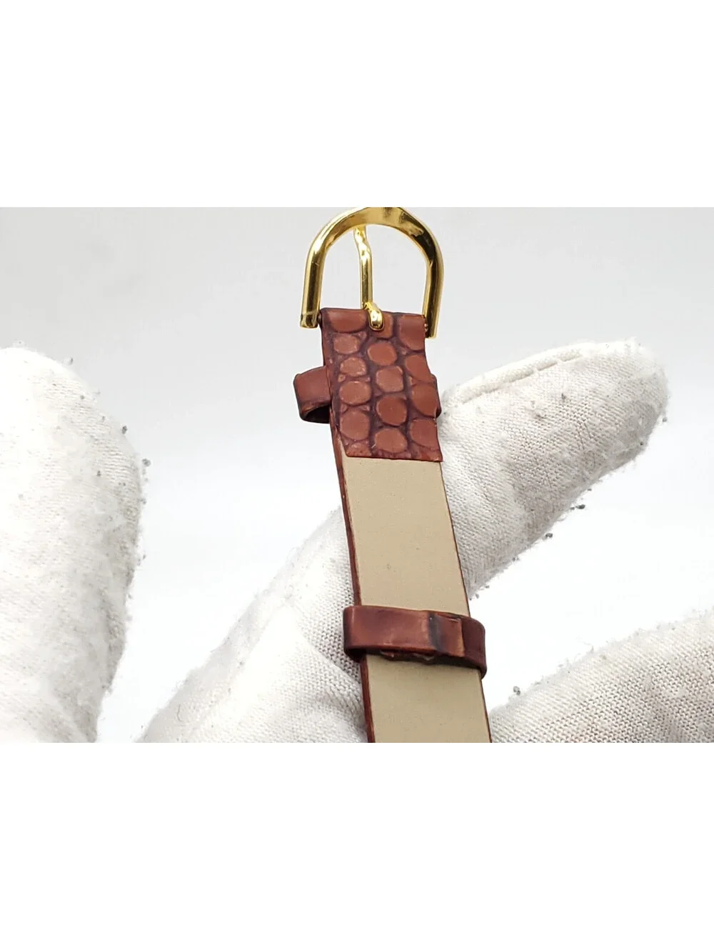 Man & Woman D'SIGNER Quartz Brown Band Watch Set New Batteries Gold Tone